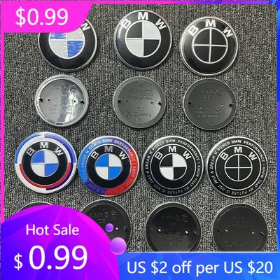 2025 Hot 1PC Sticker Emblem 82mm 74mm Hood Front Rear Trunk Logo For E36 F20 E91 E53 E46 E39 E38 E90 E60 X1 X3 X5 X6 X7