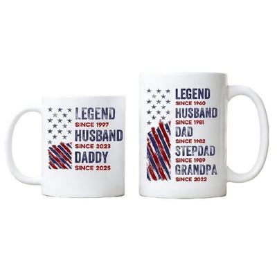 Legends Dad Husband Print Tea Cup 11Oz And 15Oz Size Ceramic Coffee Mug Comfortable Grip Design Fathers Day Present