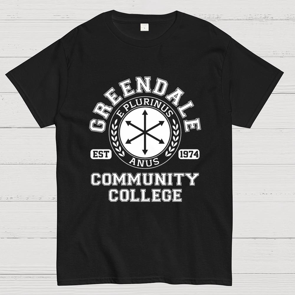 Camiseta Casual de Verano Unisex 100% Algodón Fresca Holgada de Greendale Community College