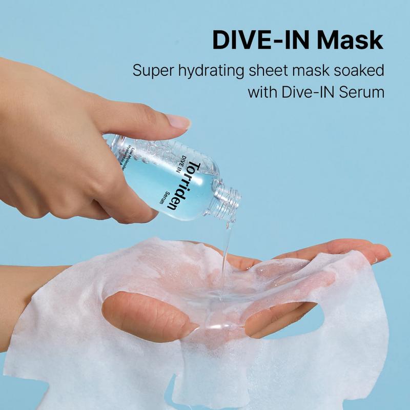 Torriden DIVE-IN Niedermolekulare Hyaluronsäure Maske 27 ml, 10 Stück, 1 Schachtel