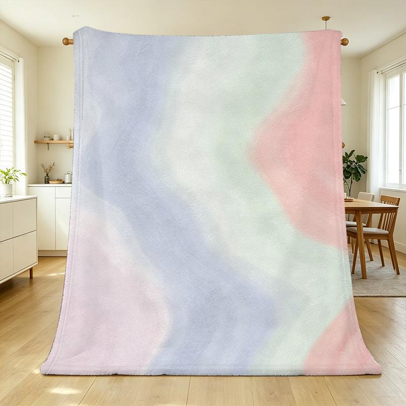 Gradient Flannel Fleece Blanket - Soft, Warm & Skin-Friendly, Cozy Home & Dorm Bedding, Perfect for Christmas & Halloween