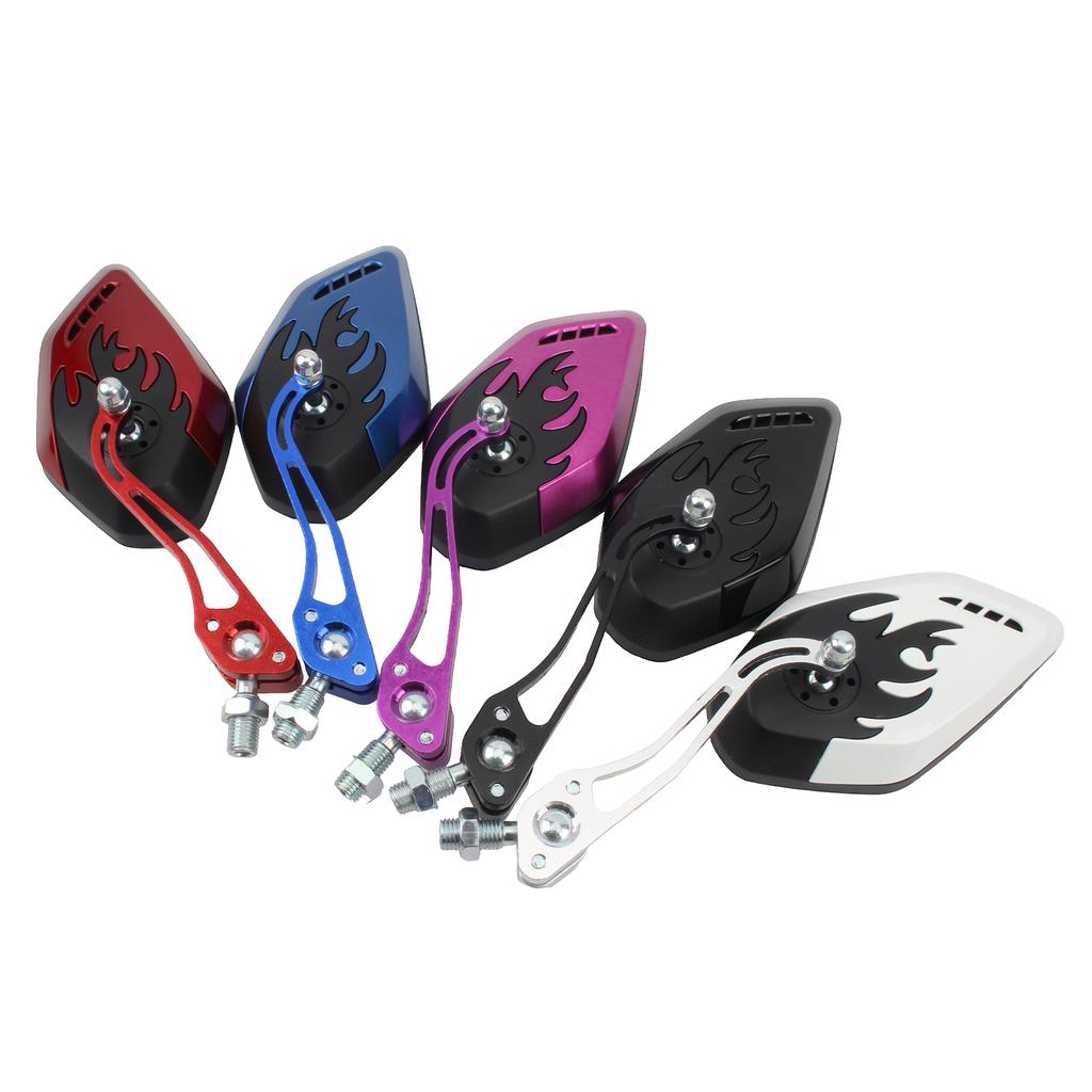 Motorradlenker Rückspiegel Flamme Für Honda Kawasaki Harley Yamaha BMW Universal Pit Dirt Bike Motocross Zubehör