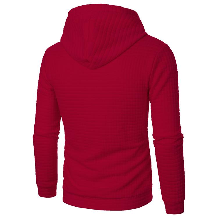 Men’s European & American Jacquard Knit Hooded Sports Top - Autumn/Winter