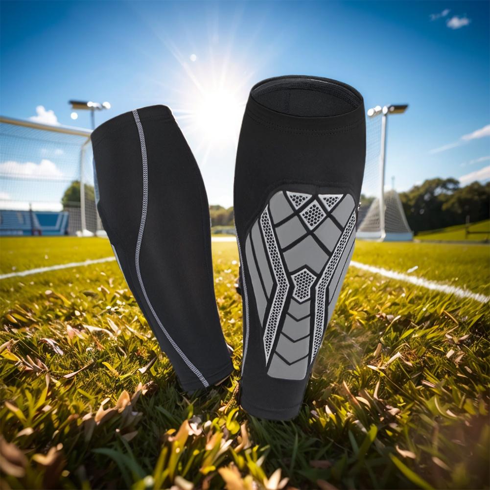 Leg Sleeve Football Socks Shin Pad Breathable Soccer Shin Guard Socks Soccer Shin Guards Sleeve for Kicking Ball Running Cycling