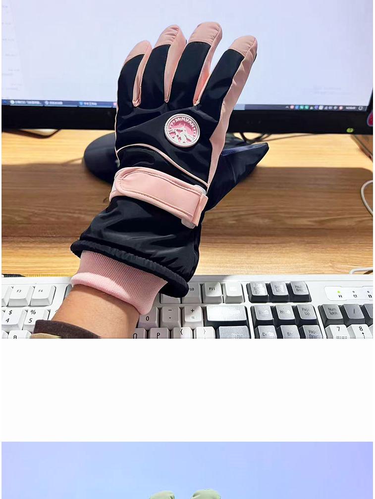 Women's Winter Ski Gloves: Warm, Thickened, Touchscreen-Compatible, Windproof, Water-Repellent, and Stylish Velvet-Lined for Outdoor Riding.