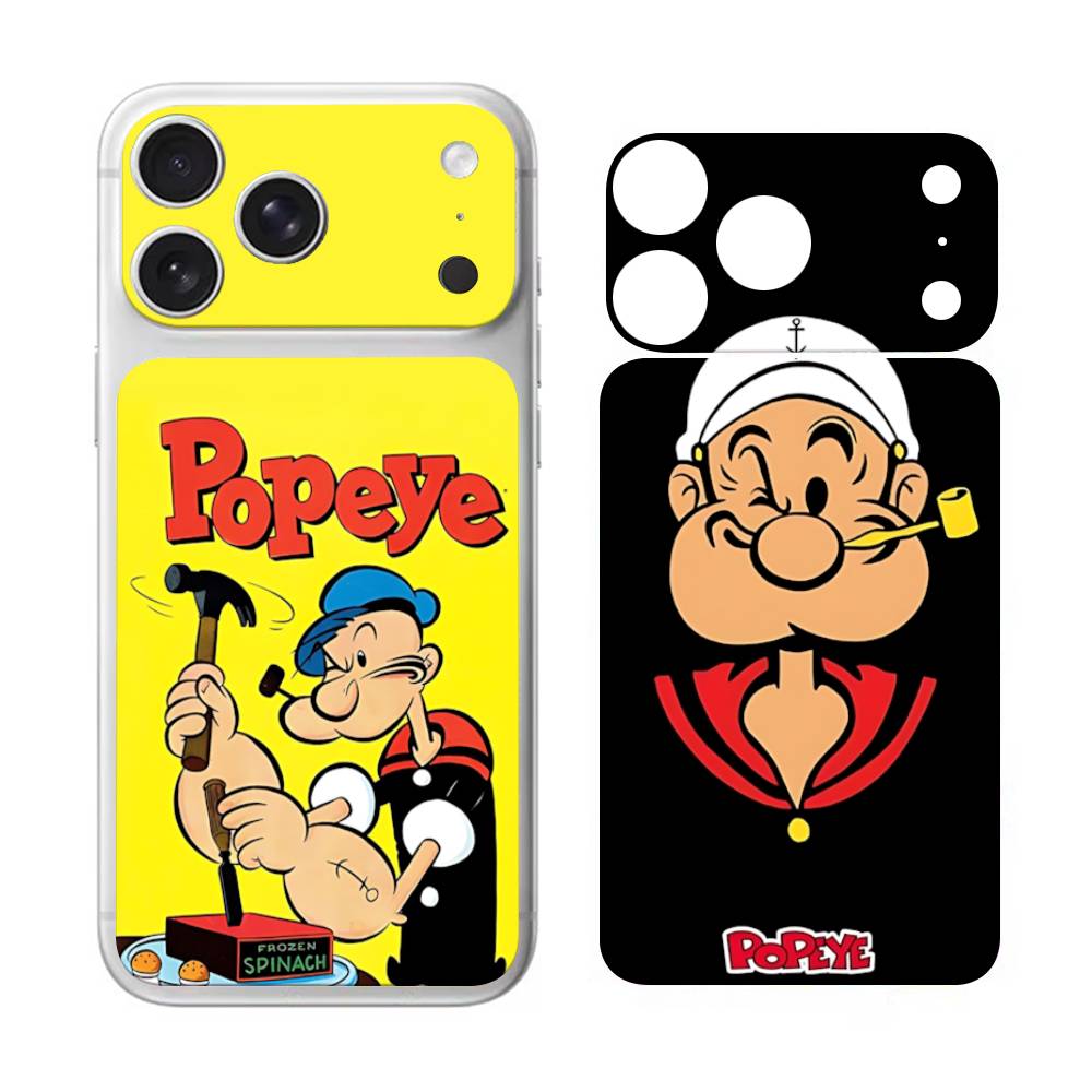 Cartoon Animation P-PopeyeS Retro For IPhone 17 Pro 17 Pro Max Rear Skin Wrap Decal Protective Sticker