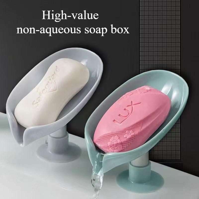 2 stücke Ablauf Seife Halter Blatt Form Seife Box Saugnapf Tablett Trocknen Rack für Dusche Schwamm Container Küche Bad zubehör