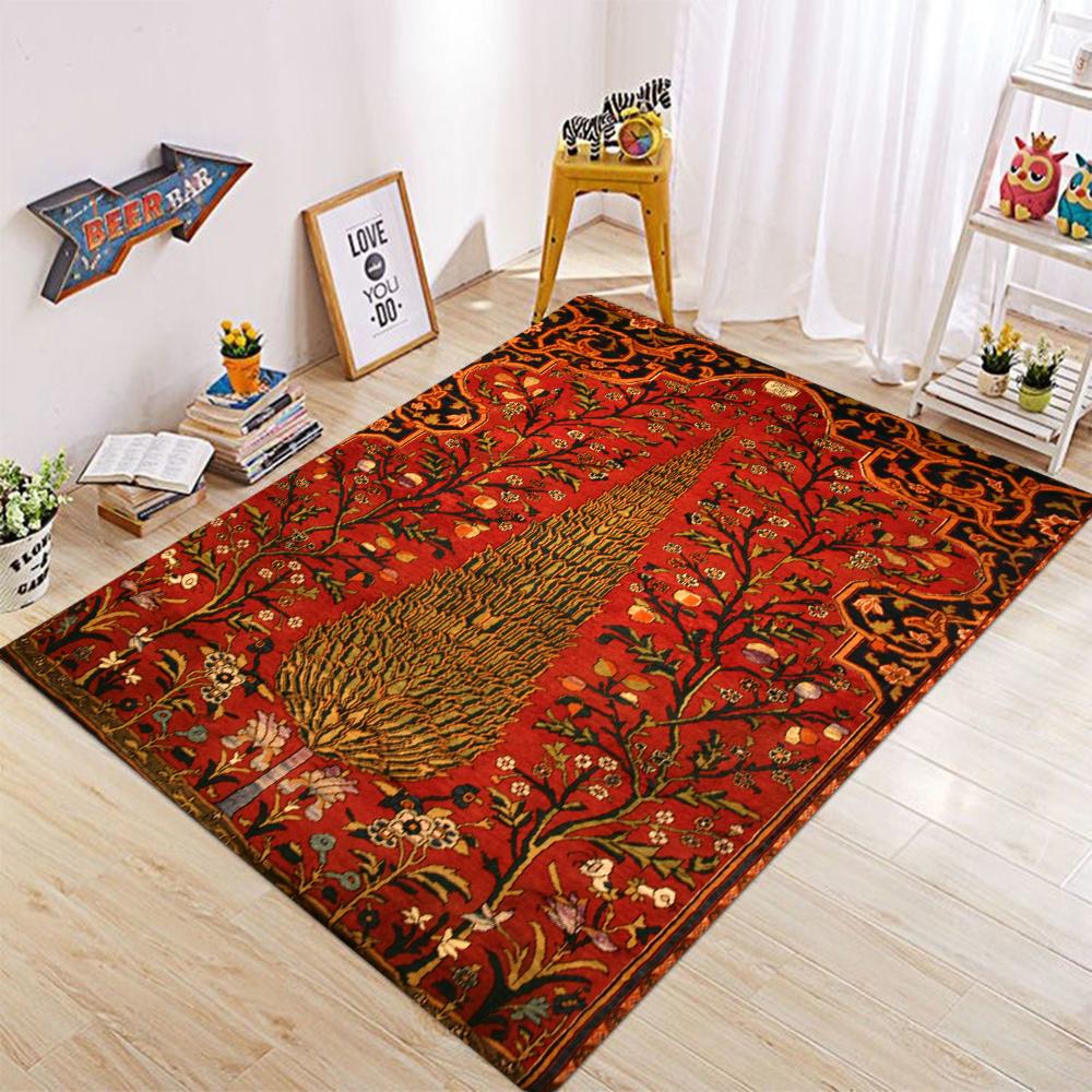  American Retro Persian Carpet Large Area Non-Slip Living Room Bedroom Study Cloakroom Floor Mat Home Decoration