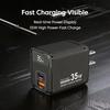 Quick Charge Phone Fast Charger Digital Display Phone Power Adapter  Wall Plug