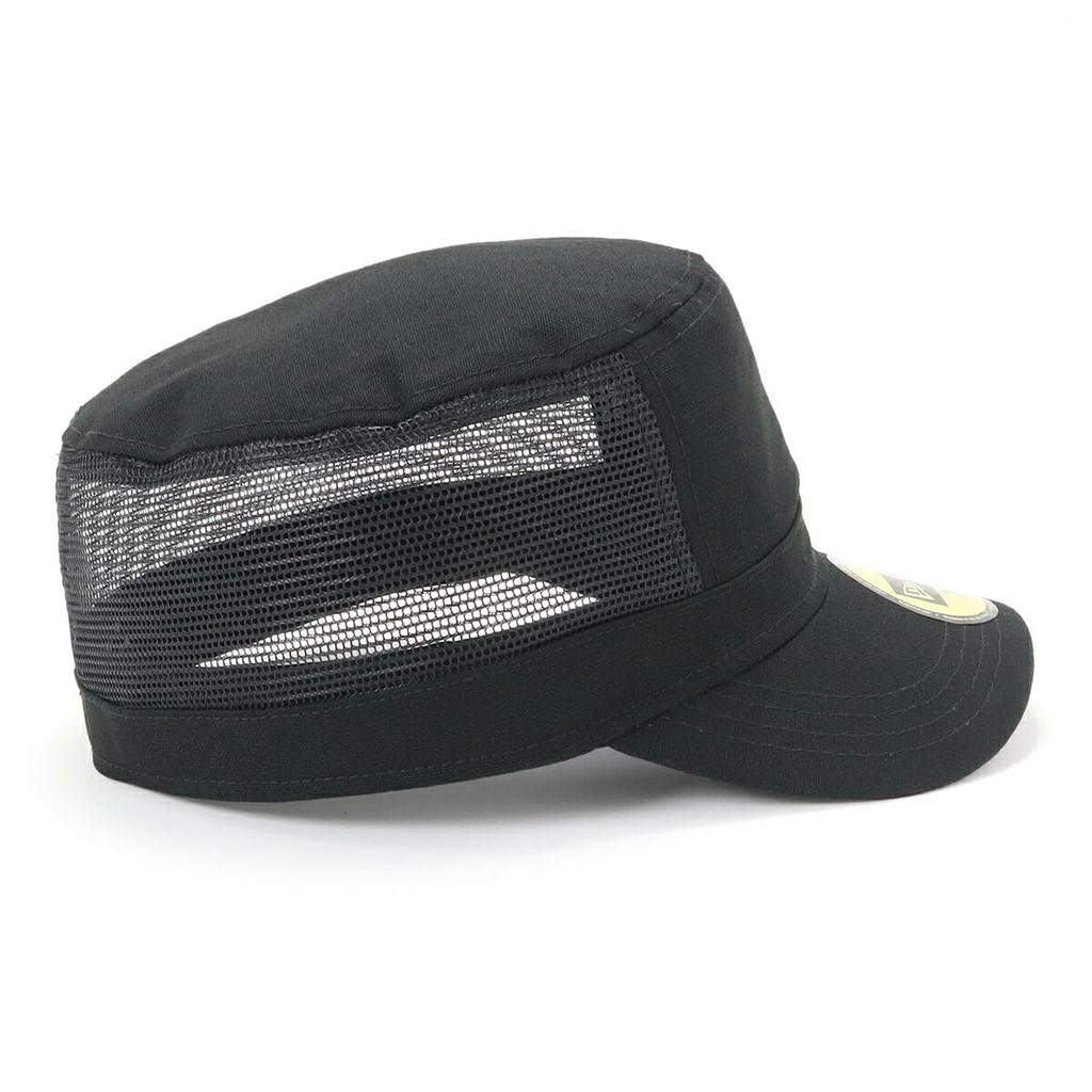 [New Era] Military Work Cap Hat Black/Mesh 7 3/8 WM-01 MESH DUCK BLK/WHT 23J