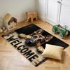 Welcome Art Cute Fun Cartoon Dog Home Bedside Rug Kitchen Bath Floor Mat Hallway Balcony Carpet Entrance Doormat Hogar Decor