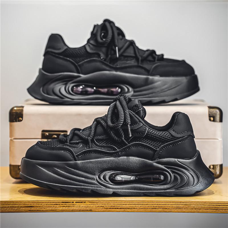 

Летняя дышащая спортивная обувь 2024 года, новые мужские повседневные сетчатые кроссовки с полой подошвой, усиливающие рост, универсальные модные туфли 44