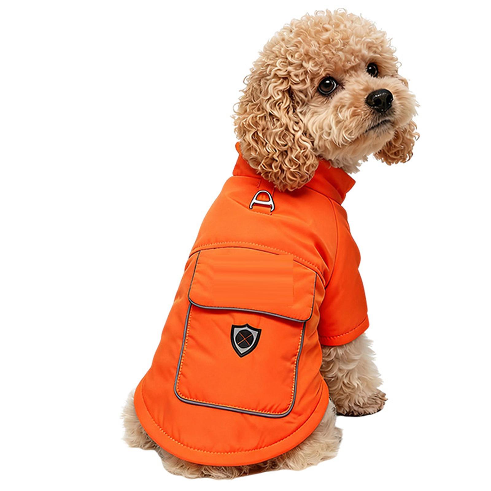 

Winter Thickened Dog Two-Legged Coat Warm Pet Apparel for Small & Medium Dogs XL оранжевый