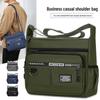 Simplified Men's Canvas Crossbody Bag - Multi-Compartment, Large Capacity, Outdoor Casual, Single Shoulder