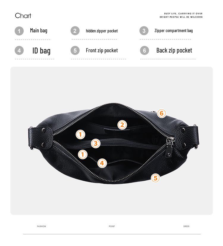 High-End Women's Genuine Leather Crossbody Bag 2025 – Large Capacity, Versatile Shoulder Bag