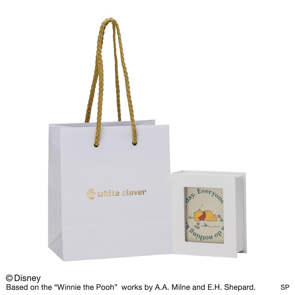 White Clover Winnie the Pooh Dancing Stone Sterling Cubic Pink Necklace, Disney, Silver, Zirconia, Heart, Gold, DISS011PG, Women's