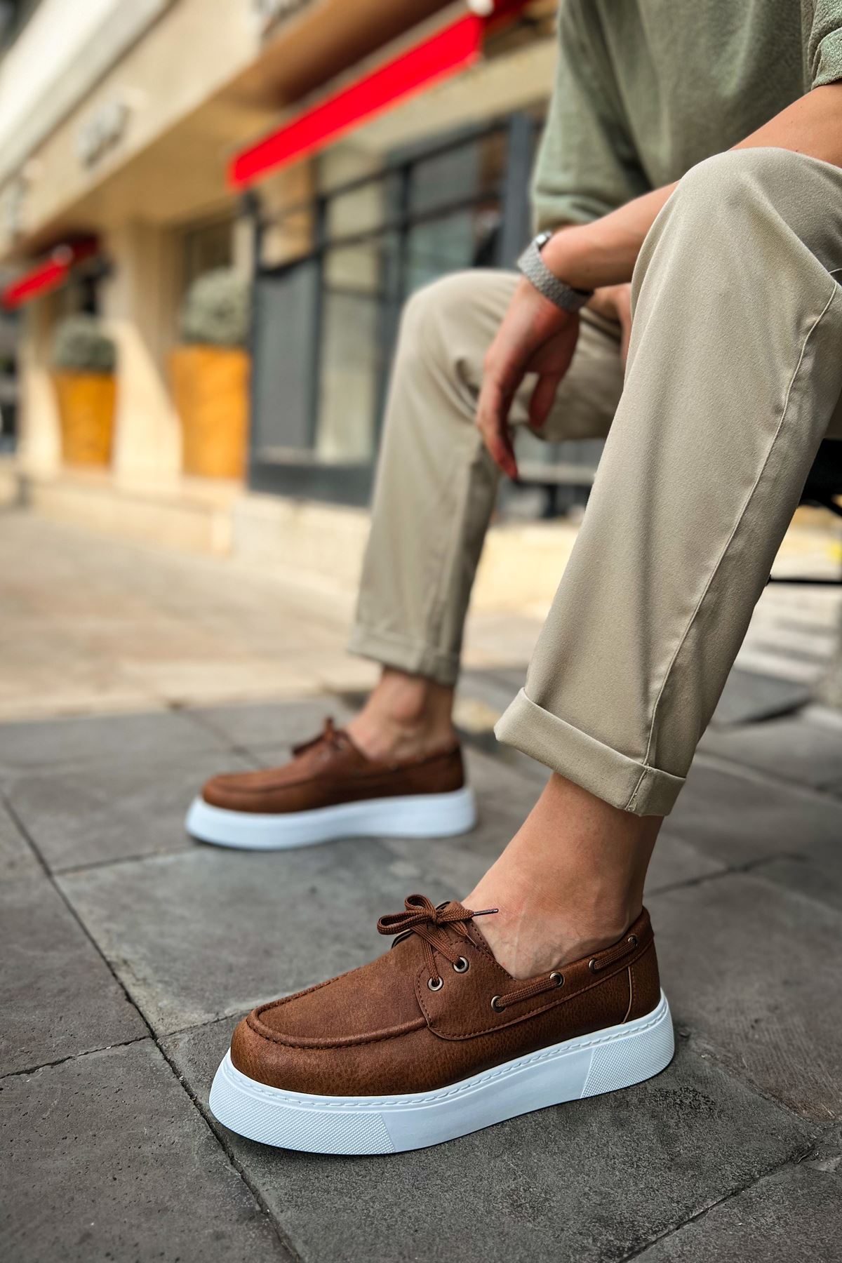 

CHEKİCH New Collection CH419 Torrini Men Shoe White Black Brown Tan 39