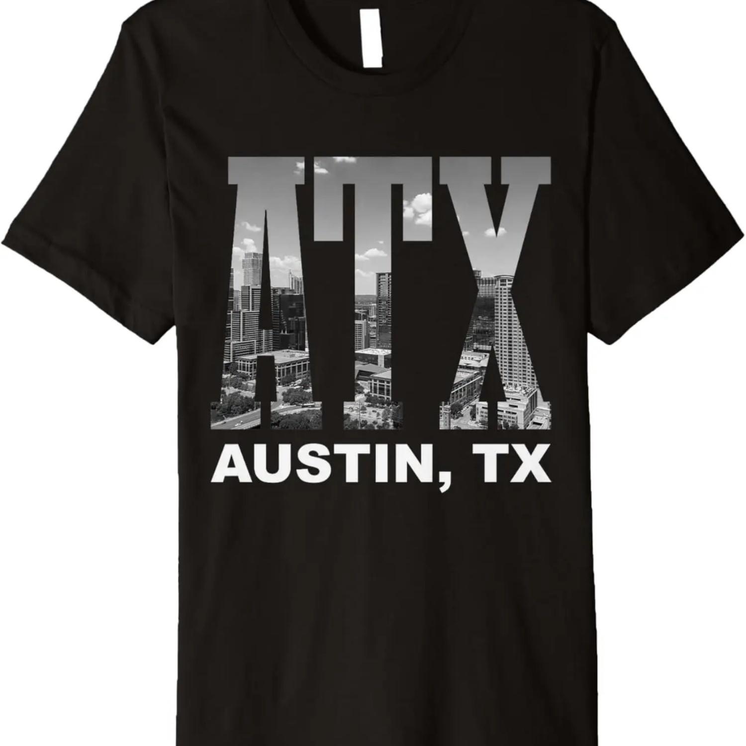 Austin Texas ATX Pride Skyline Vintage Souvenirs Premium T-Shirt S