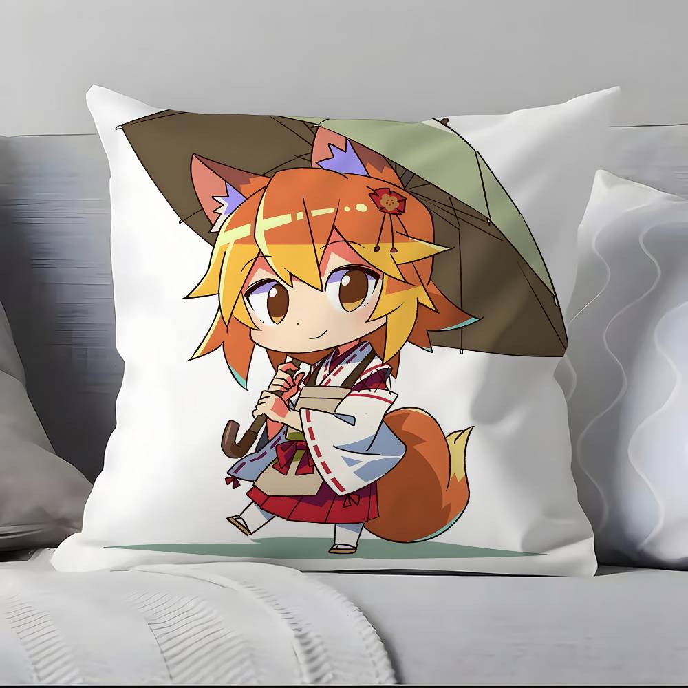 

АНИМЕ Полезная лисичка Сэнко-сан Наволочка Наволочка Мягкая, приятная к коже и удобная со скрытой молнией 12x12Inch