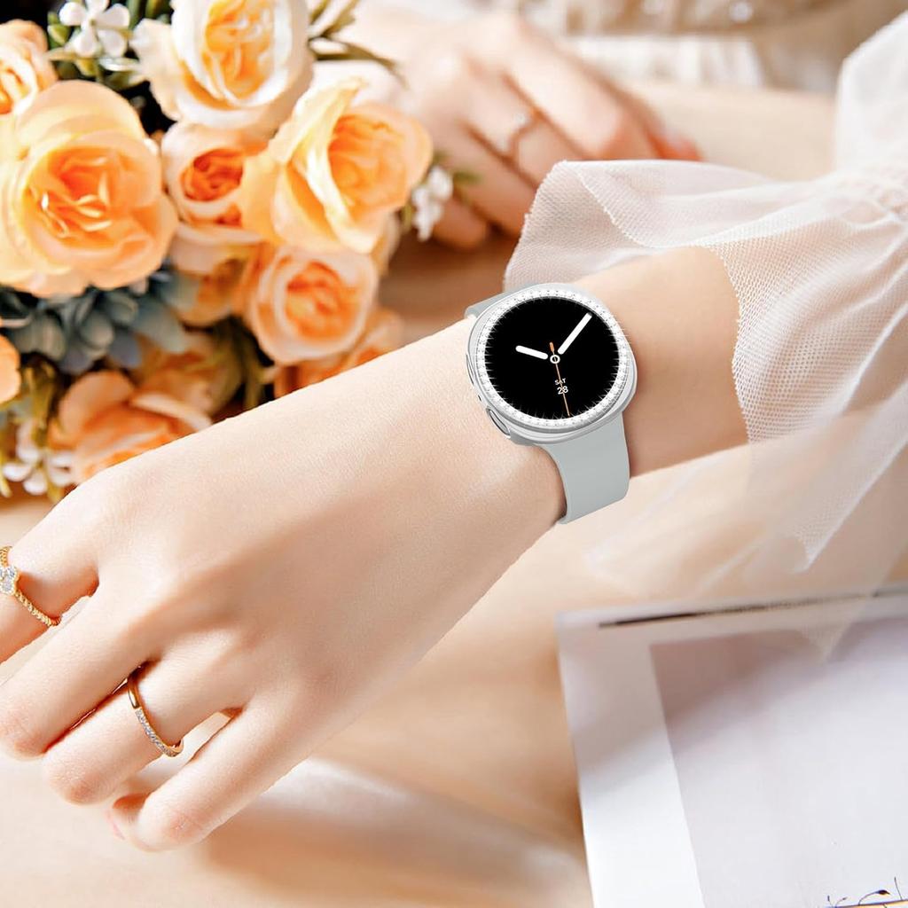 Bling Diamant Hülle für Samsung Galaxy Watch 8 40mm 44mm Zubehör Hohl PC Mauerwerk Schutz Stoßstangen Schale für galaxy watch 8 Abdeckung 46mm