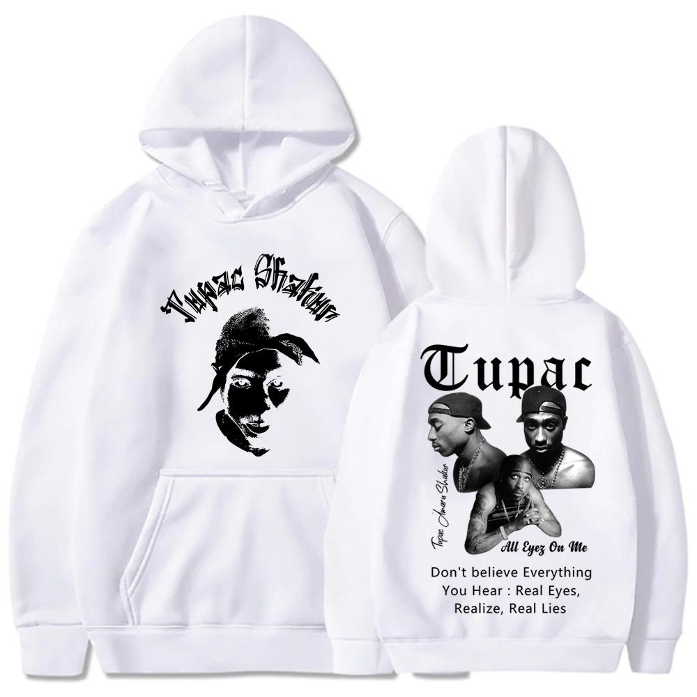 

Репер Тупак 2Pac Осінь-Зима 2025 100% Бавовна Худі з Принтом Чоловічі Светри Хіп-Хоп Унісекс З Капюшоном Харадзюку Популярні 2XL