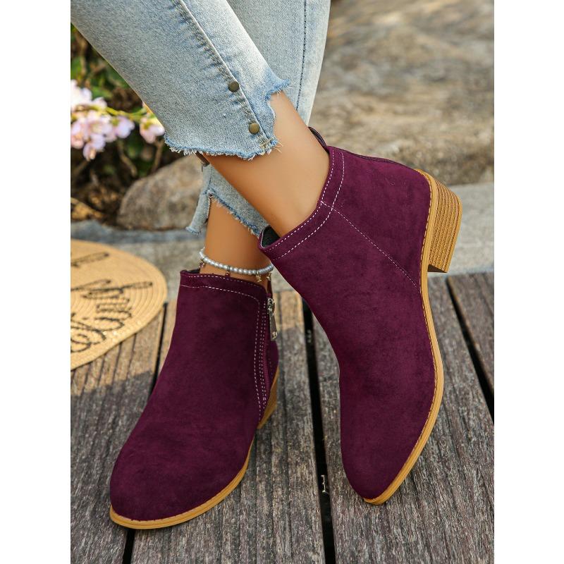 Winter 2025 New Pointed Toe British Style Booties Women's Plus Size Vintage Vintage Side Zip Chelsea Boots