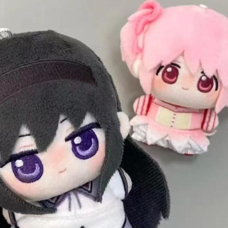 Puella Magi Madoka Magica 10cm Plush Doll Madoka Kaname Homura Akemi Mini Cotton Toy Anime Character Stuffed Pendant Collectible Gift for Anime Fans