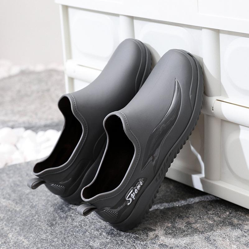 European and American Shallow Mouth Rain Shoes Female Internet Celebrity Fashion Low-top Short Tube Non-slip Waterproof Shoes Kitchen Work Rubber Shoe