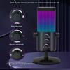 מיקרופון גיימינג RGB עם צ'אט קולי, הפחתת רעשים וכרטיס קול לסטרימינג