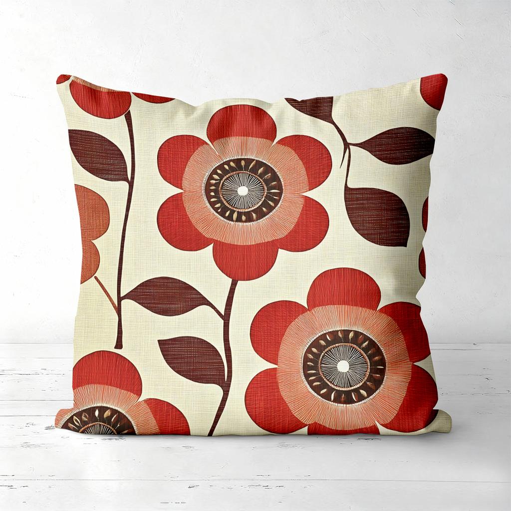 Retro Floral Print Farmhouse Throw Pillow Covers Pattern Cushion Cover Suitable For Sofa Bedroom Car Pillow Cover
