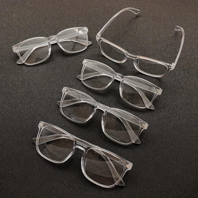5 Paar Unisex Retro Leichte Transparente Fassung Flache Gläser Geeignet für Freizeit Geschäft Arbeit Meetings