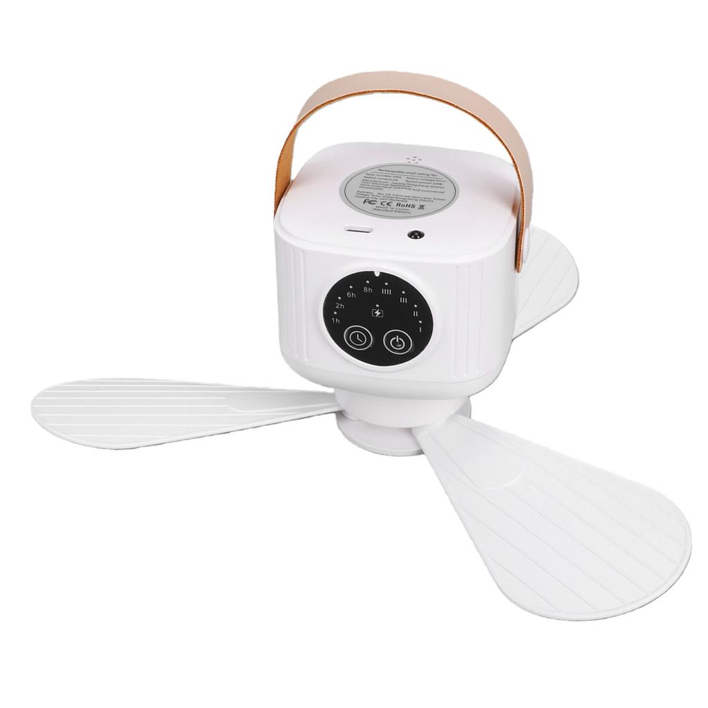 Battery Operated Ceiling Fan with Light Portable Camping RV Tent Fan with Remote for Office Dorm