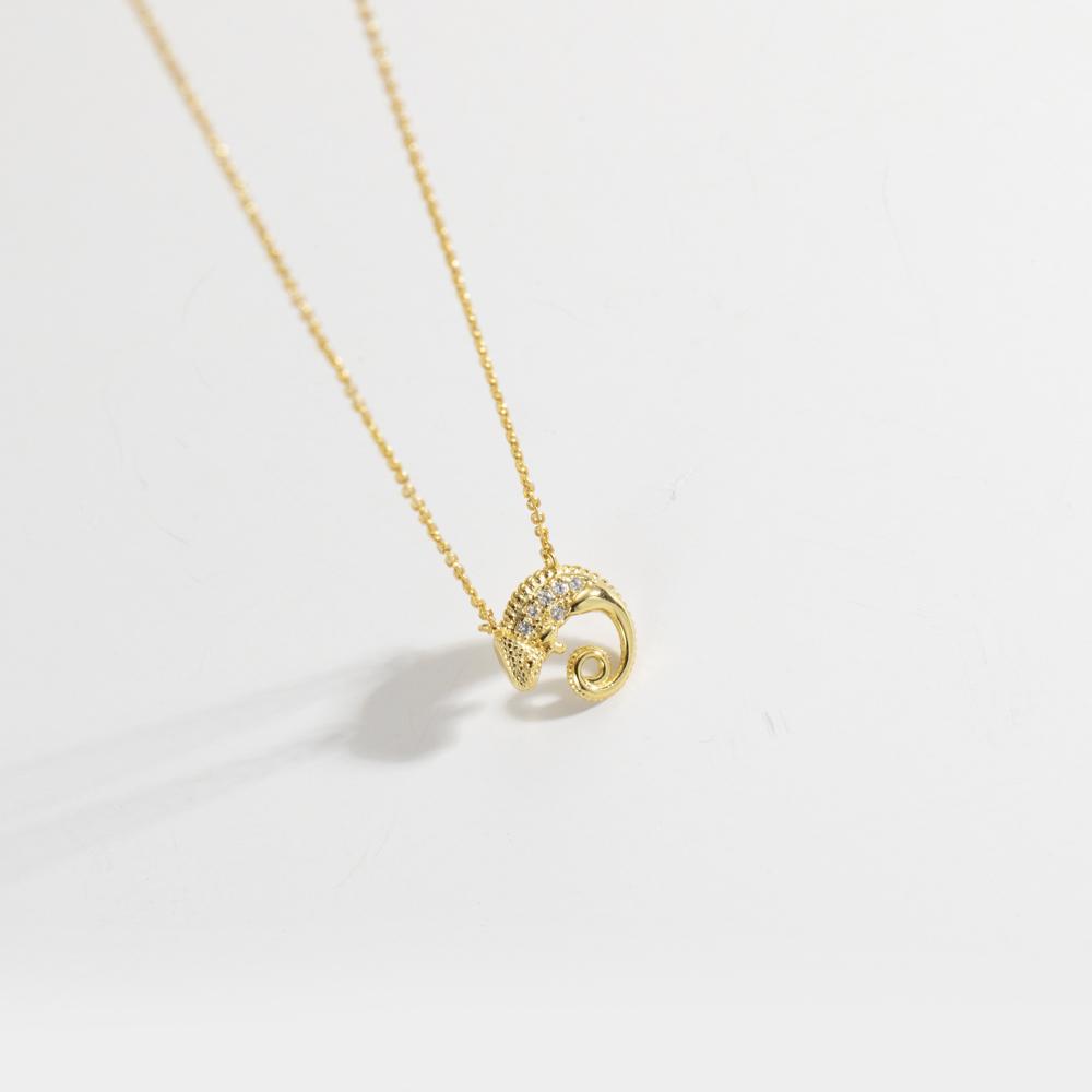 ANDYWEN 925 Sterling Silver Anima Seahorse Pendant Long Chain Women Zircon Pave CZ Necklace