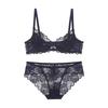 European and American Bra Set with Underwire and No Sponge Thin Double-layer Mesh Lace Underwear
