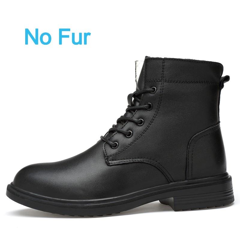 FashionMen's High-top Boots New Genuine Leather Motorcycle Casual Shoes Ankle Boots for Men Boots Breathable Lace-Up  Boots