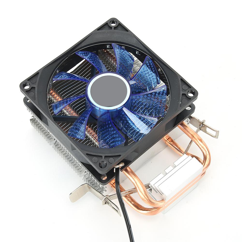 CPU Cooling Fan 3 Pin Connector PC Accessory Light 2 Brass Pipe for 775 Celsius 1155 Celsius (Red )