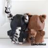 Lemonnui 10cm Plush Clothes Dress Up Chibi Plush Jacket Leather-Like Brown Cool Plush Activity Favorite Plush Cotton Doll Chibi Plush Clothes (black)