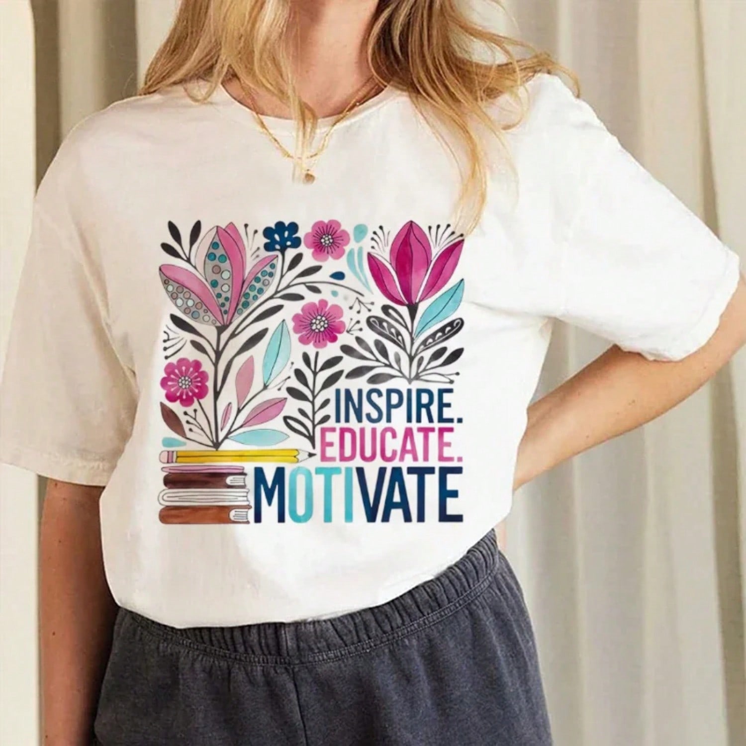 Flower Pattern Printed Watercolor Style 90s Printed Short Sleeved Casual Basic unisex s T-Shirt Fashionable unisex s T-Shirt Top S разноцветный