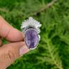 Sterling Silver Lepidolite Gemstone Wife Statement Stackable Bezel Ring Jewelry