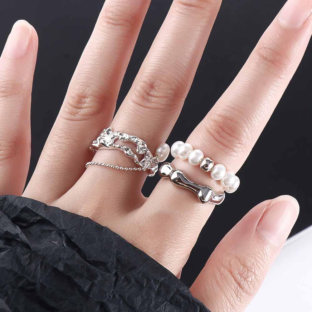 Girls Jewelry Gifts Baroque Pearl Index Finger Ring Women Rings Adjustable Open Ring Korean Style