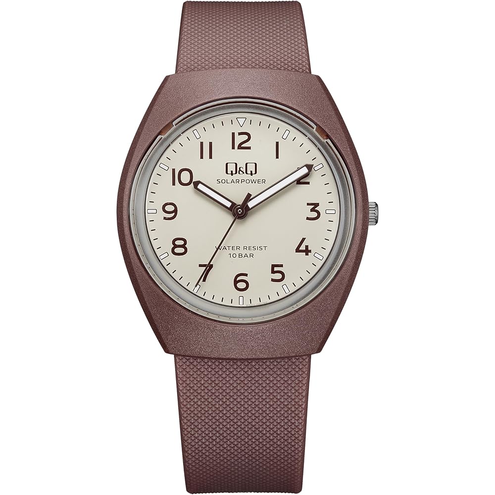 Citizen Q&Q Solar Analog Watch 10 ATM Water Resistant Lightweight E11A-004VK Mocha