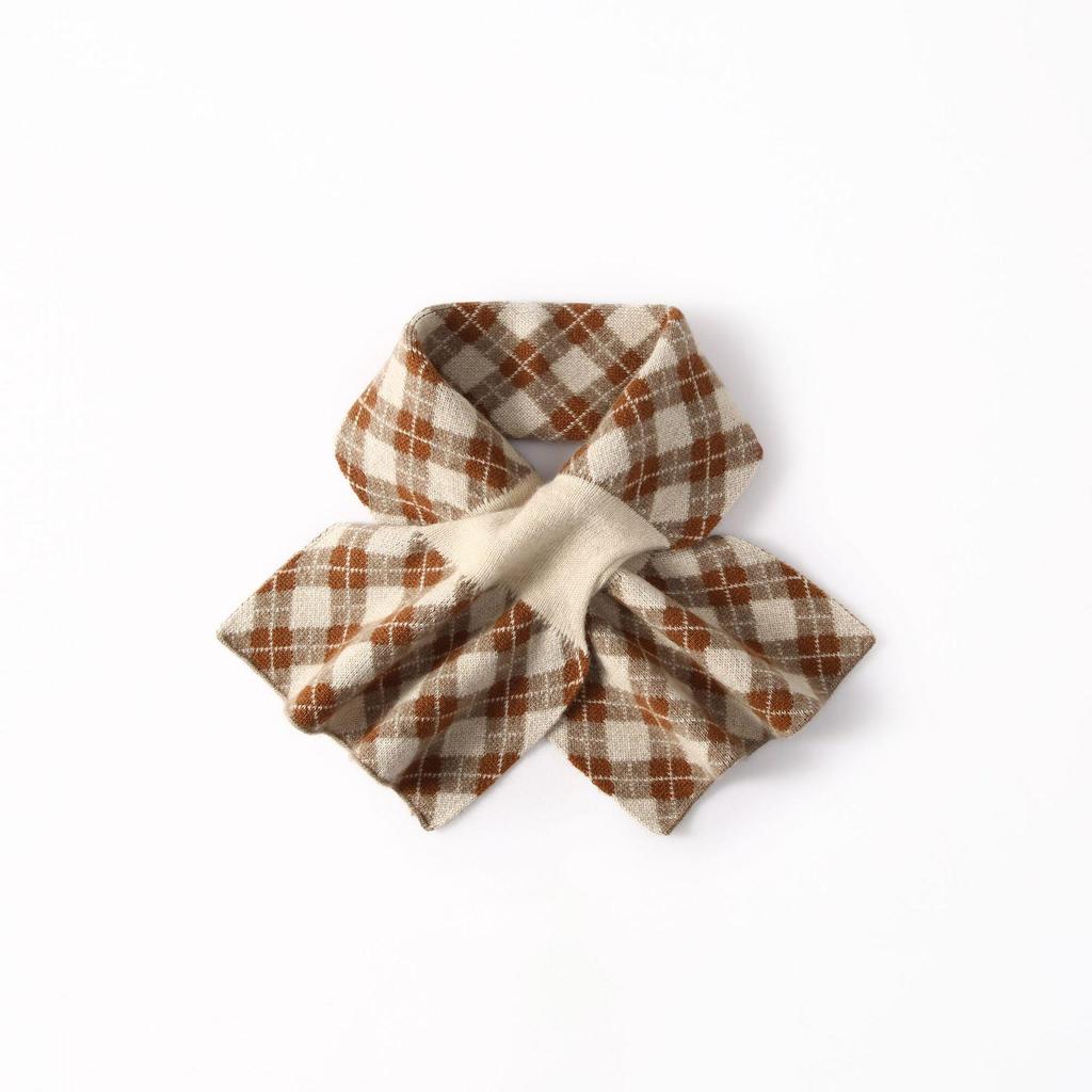 100% Cashmere Plaid Knit Neck Gaiter & Scarf - Soft & Warm