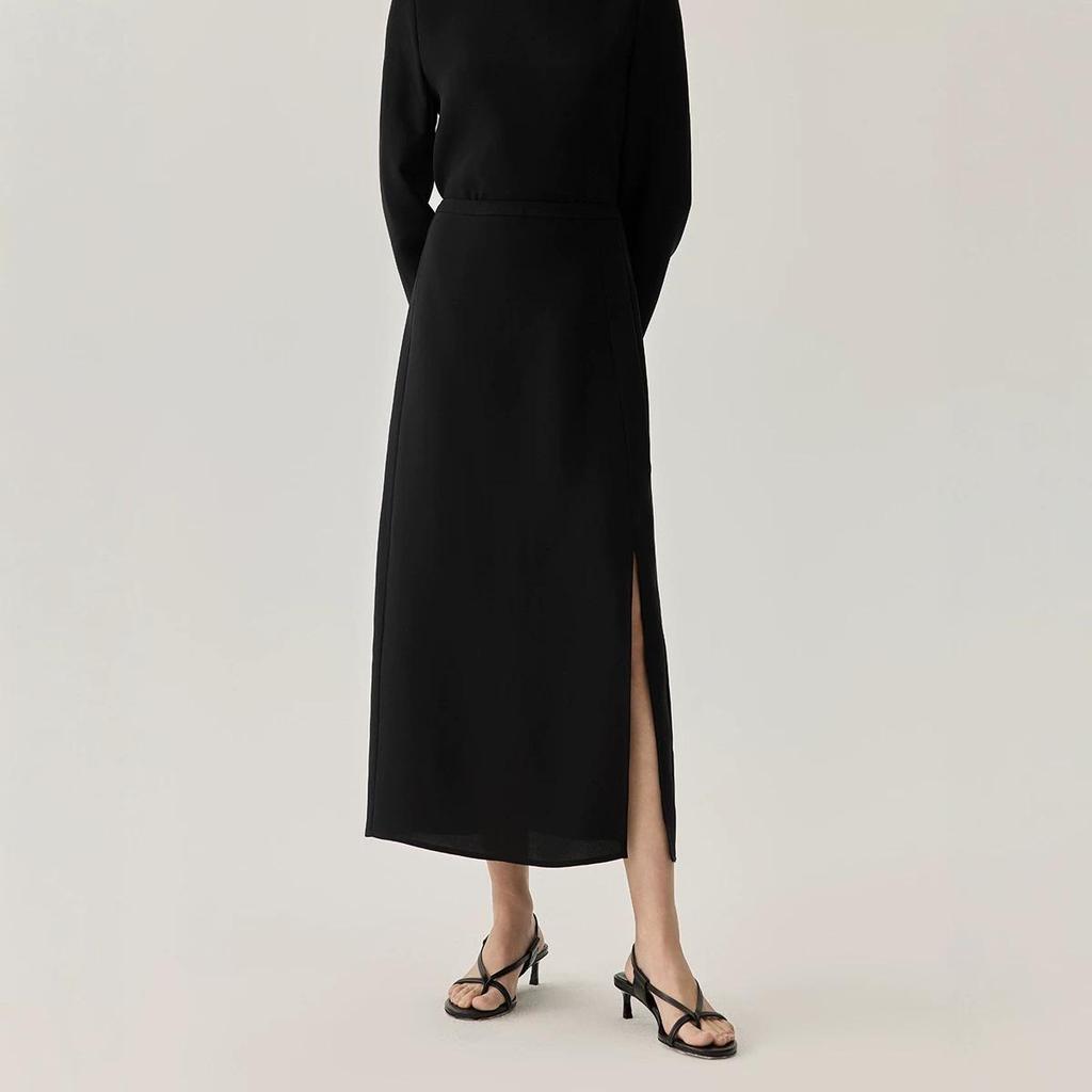 Spring/Summer Heavy Silk High-Waisted Midi Skirt
