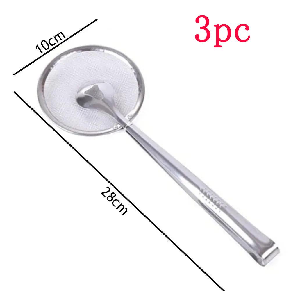 1/2/3 Stück Filtersieb mit Clip Edelstahl Sieb Öl-Frittierfilter Frittierklammer Frittierte Hähnchenkeulen Stonego