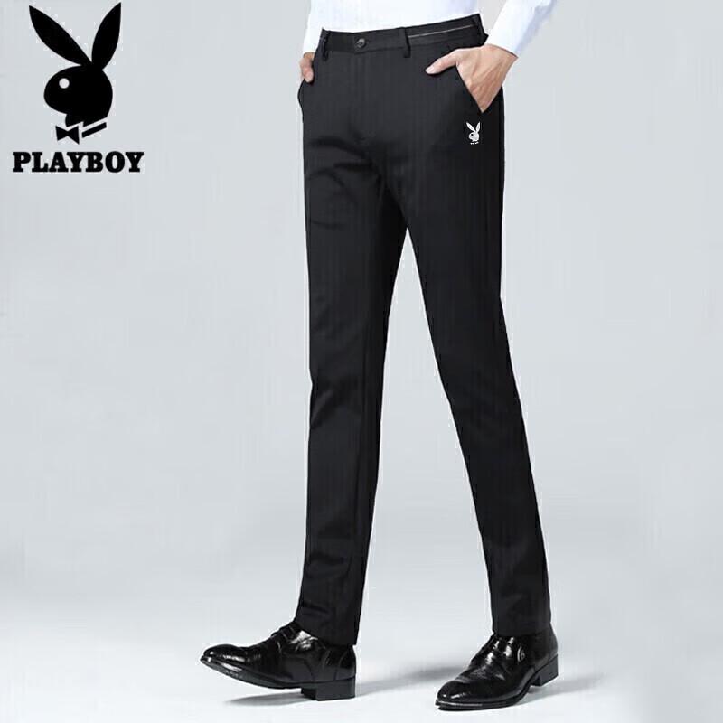 PLAYBOY Men's Straight Fit Casual Business Pants
