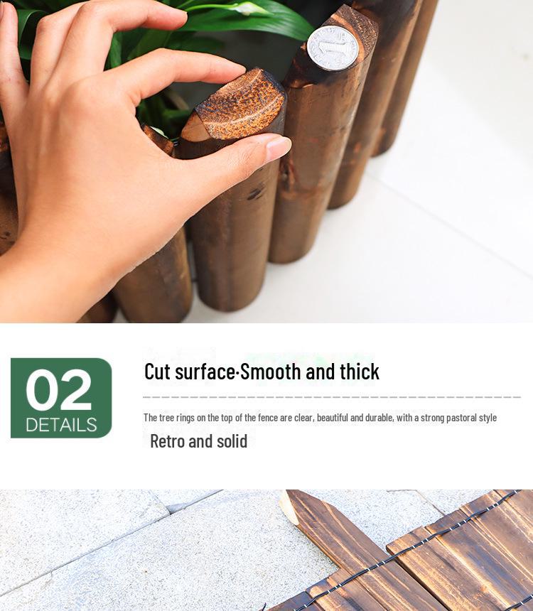 Outdoor Anticorrosive Wooden Garden Fence for Flower Beds and Decoration