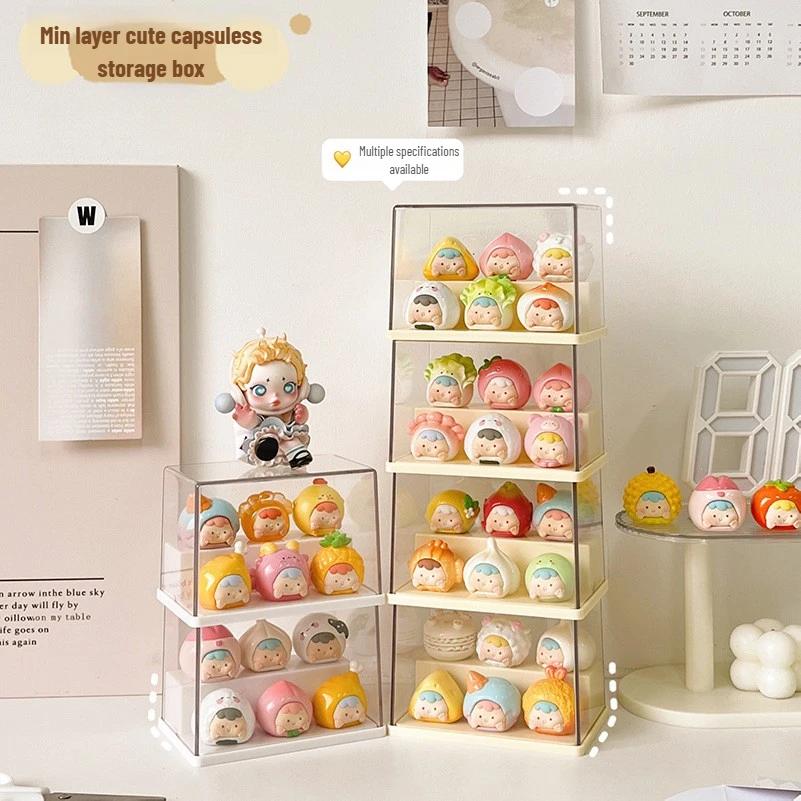 1pc Stackable Mini Blind Box Storage Box Acrylic Display Cabinet Blind Box Character Storage Organizer