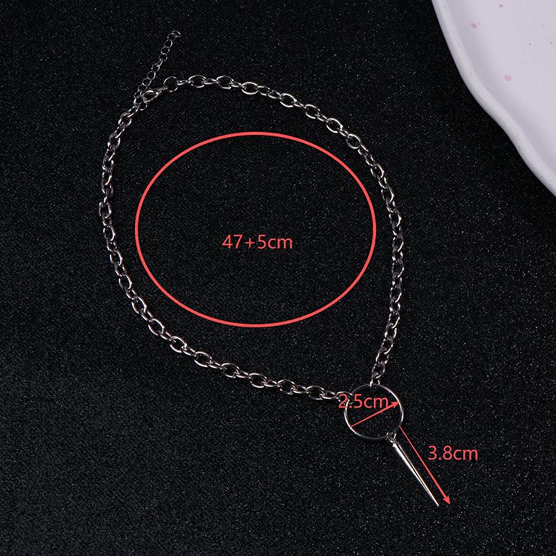 Goth Spiky Round Link Chain Choker For Women Men Punk Y2K Titanium Steel Rivet Cone Necklace Grunge Aesthetic Jewelry Gift