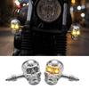 Scary Ghost Festival Jewelry 1 Pair Motorcycle LED Turn Signal Light  Skull Head Warning Indicator Halloween Decorations Waterproof Universal Blinker