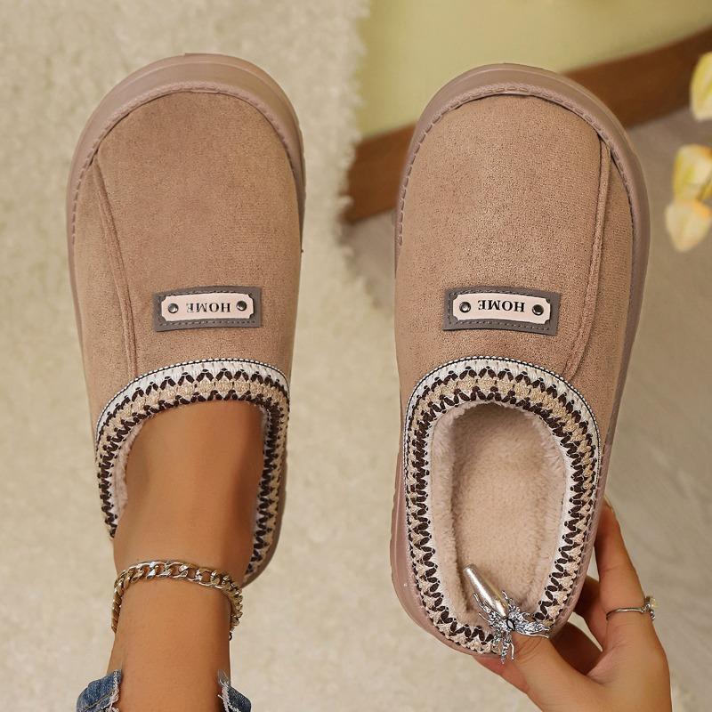 

New autumn and winter lace fashion cotton slippers men and women couple suede thermal cotton slippers 44-45 хакі